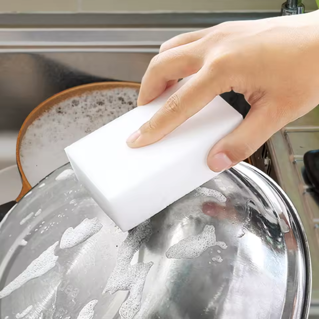 Esponja Mágica Borrador Para Cualquier Superficie, 100% Melanina, Amigable con el Medio Ambiente.
